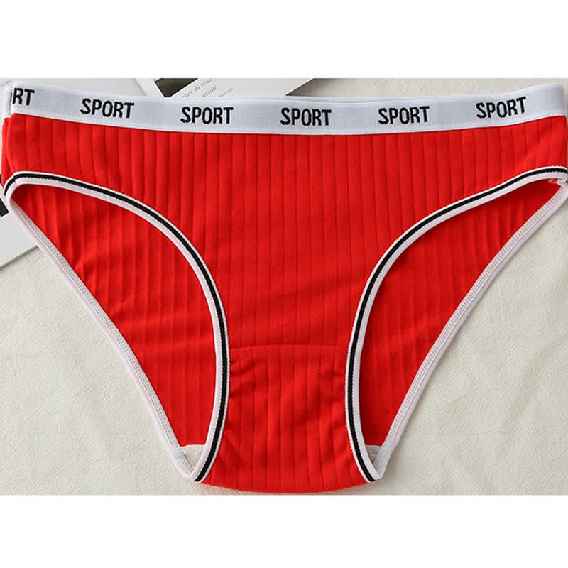 High-Waisted Cotton Antibacterial Panty(4 Packs) - Red - 4XL - image 8