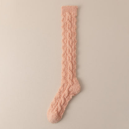 Coral Fleece Thermal Knee High Socks(5 Pairs) - Orange - Fits 220lbs - image 13