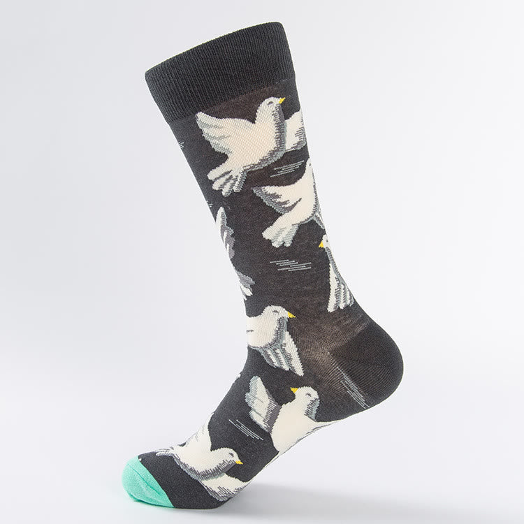 Tulip Dove Pattern Crew Socks(6 Pairs) - image 4