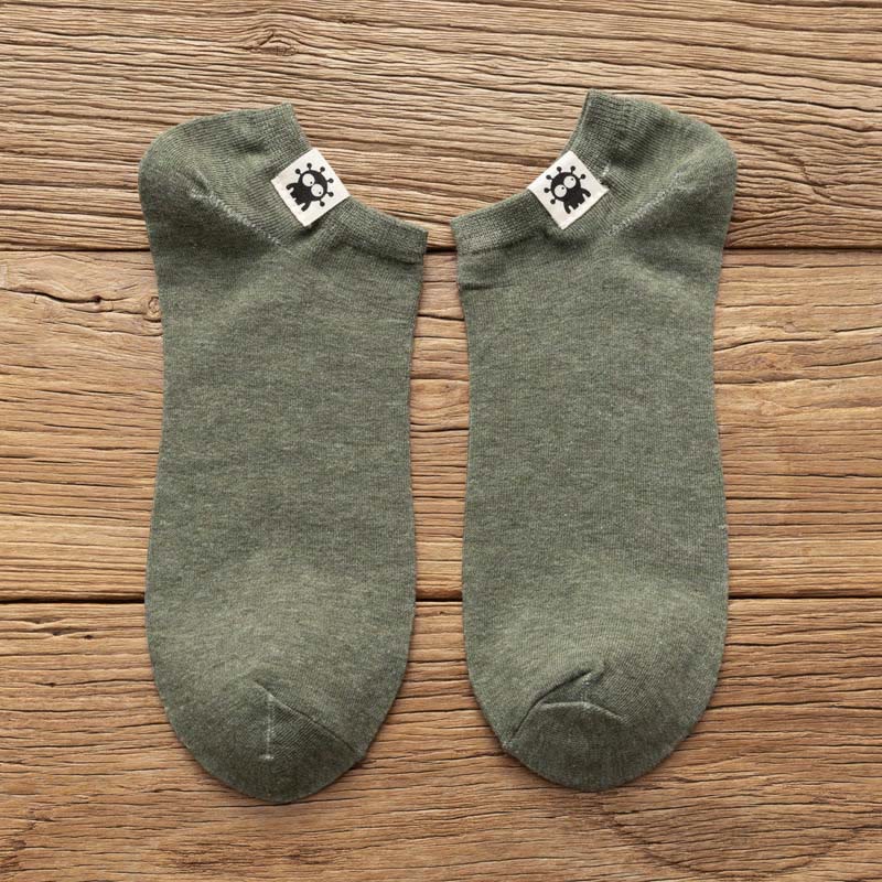 Funny Pattern Cotton Socks(3 Pairs) - 42-48 - Green - image 7