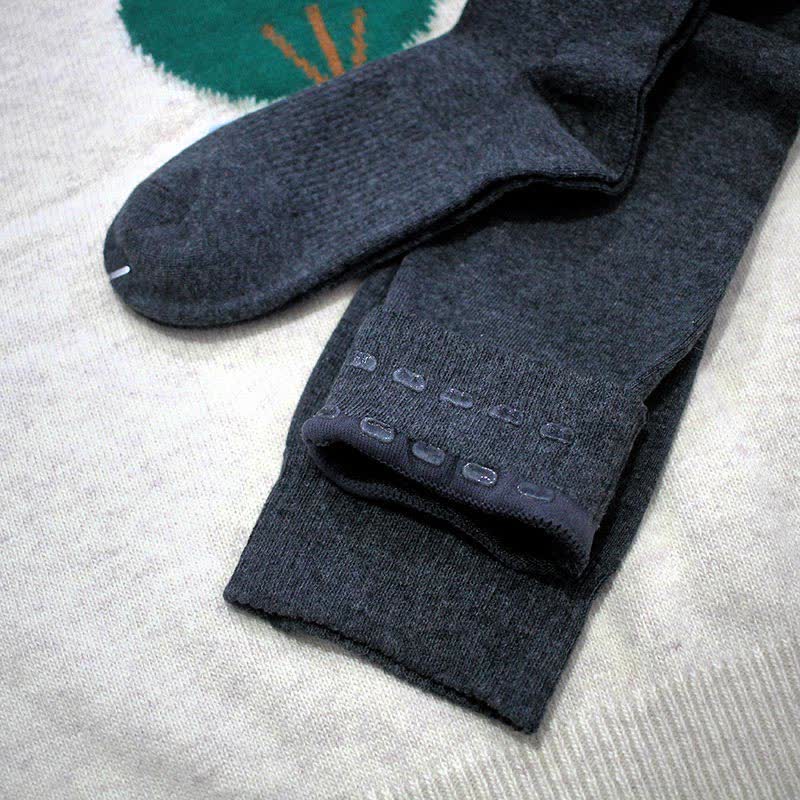 Cotton Thick Thigh High Socks - Grey - With Silica Gel - image 6