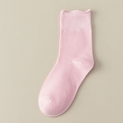 Elastic Solid Quarter Socks(6 Pairs) - Pink - EU40-44(US8.5-12) - image 15