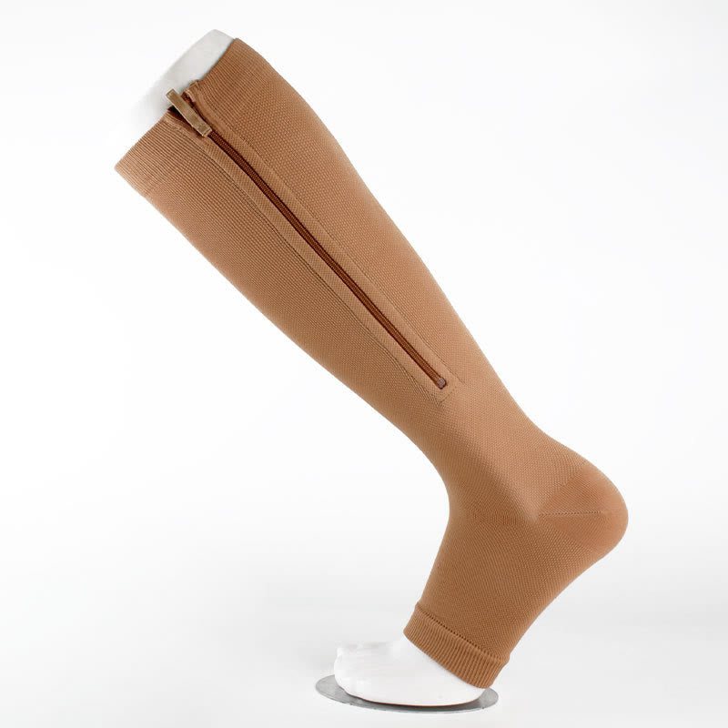 Graduated Compression Zipper Socks Open Toe - image 3