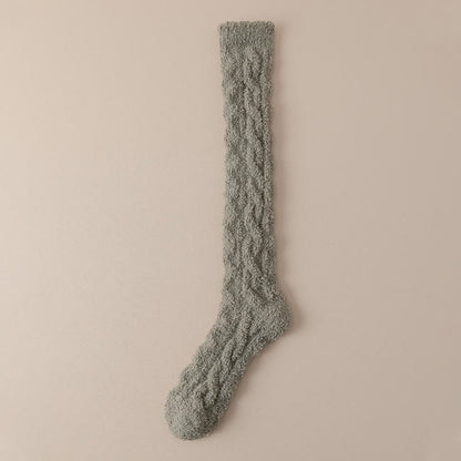 Plus Size Coral Fleece Thermal Knee High Socks(5 Pairs)