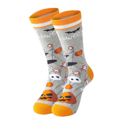 Halloween Pumpkin Cotton Crew Socks(5 Pairs) - image 1