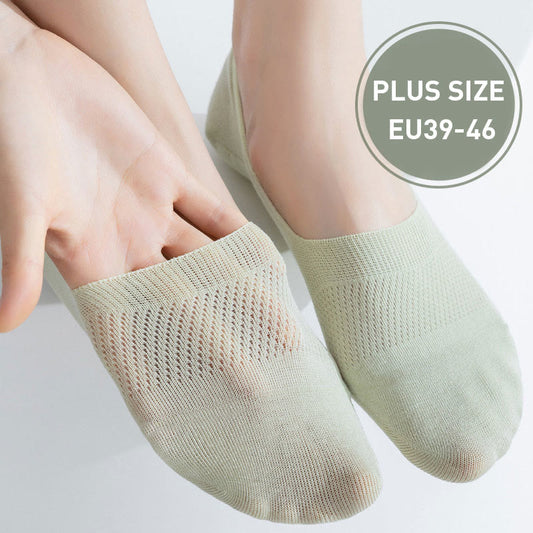 Plus Size Mesh Elasticity No Show Socks(5 Pairs)