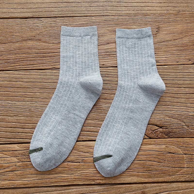 Pure Color Liner Cotton Socks(6 Pairs) - 42-48 - Grey - image 11