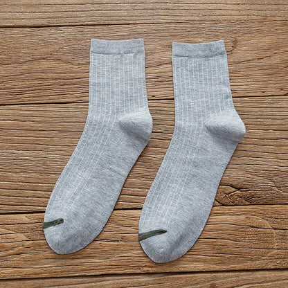 Pure Color Liner Cotton Socks(6 Pairs) - 42-48 - Grey - image 11