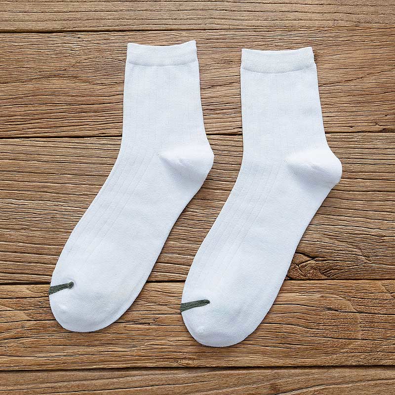 Pure Color Liner Cotton Socks(6 Pairs) - 42-48 - White - image 5