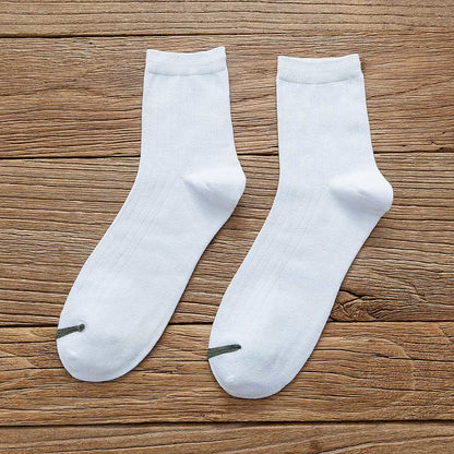 Pure Color Liner Cotton Socks(6 Pairs) - 42-48 - White - image 5