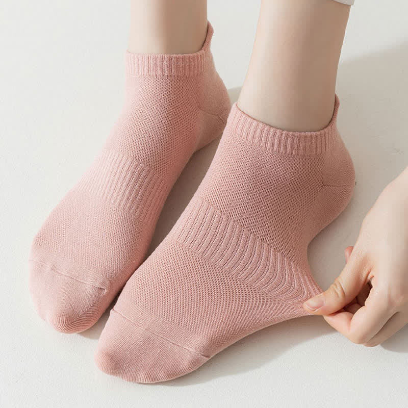 Cotton Hollow Ankle Socks(6 Pairs) - EU36-43(US4-9) - Pink - image 3