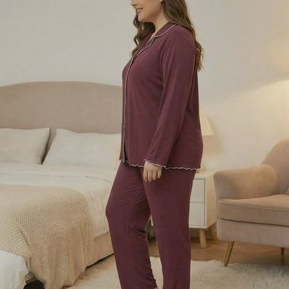Classic Solid Color Pajama Set - image 4