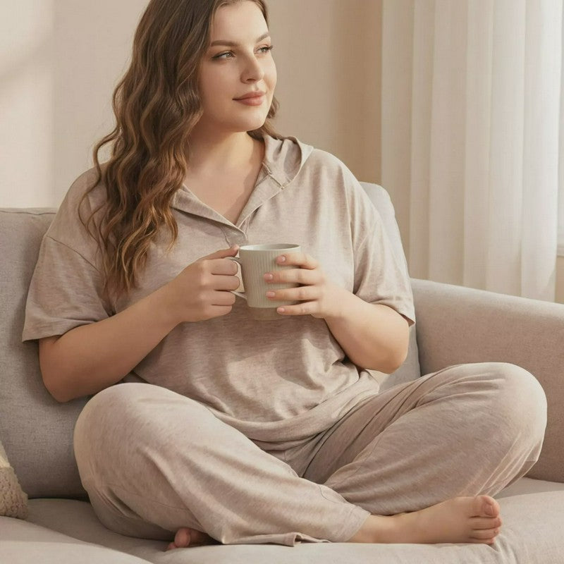 Loose-fitting With A Hood Pajama Set - image 2