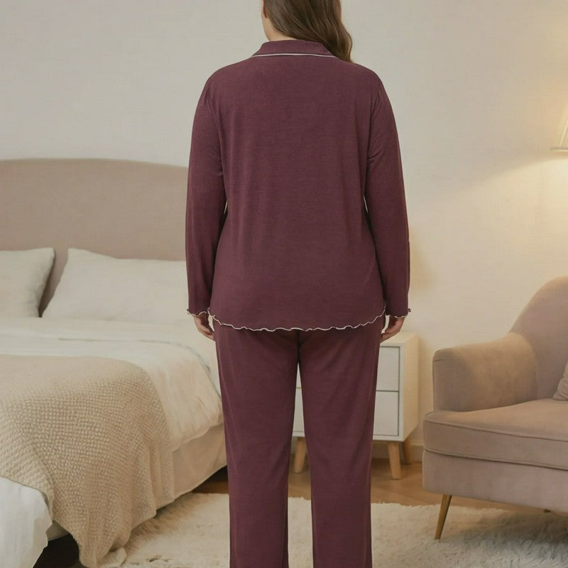 Classic Solid Color Pajama Set - image 3