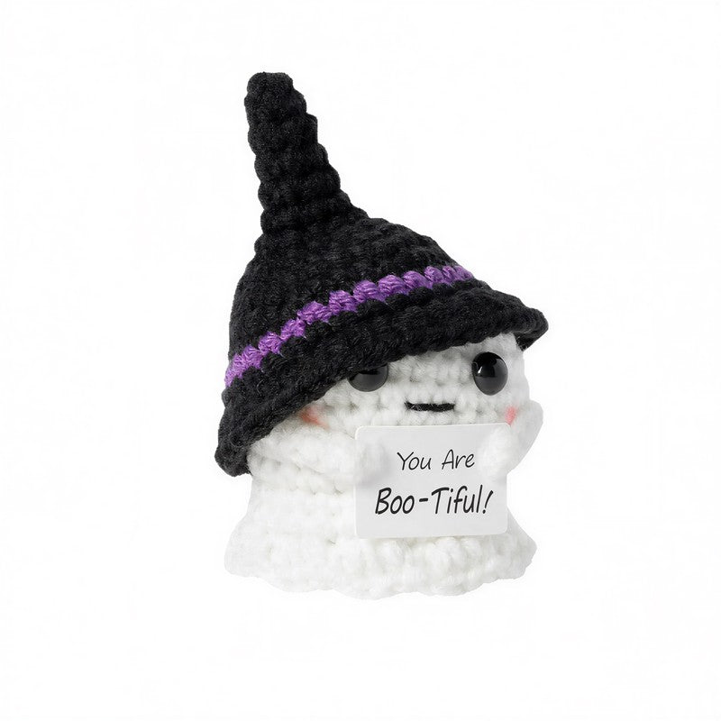 Halloween Ghost Crochet Doll With Message Card - image 1