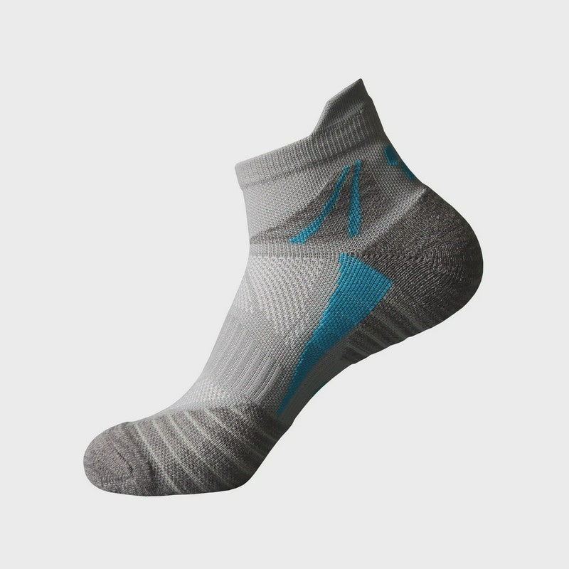 Active Mesh Cushion Ankle Compression Socks(3 Pairs) - Grey+Black+Sky Blue - EU39-43(US6-9) - image 6