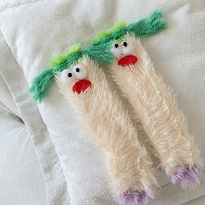 Fuzzy Monster Plush Cozy Slipper Socks - White - EU35-39(US2-6) - image 7