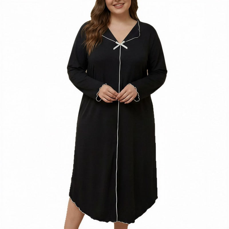Tencel Bow Trim Nightgown - image 3