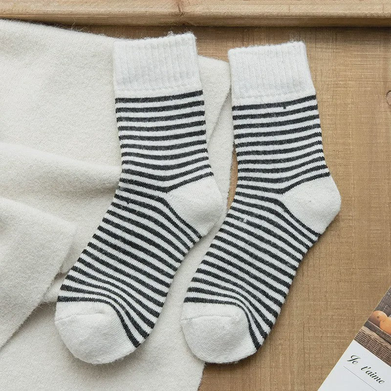 Cozy Striped Terry Quarter Socks (5 Pairs) - White - EU36-42(US3-8.5) - image 10