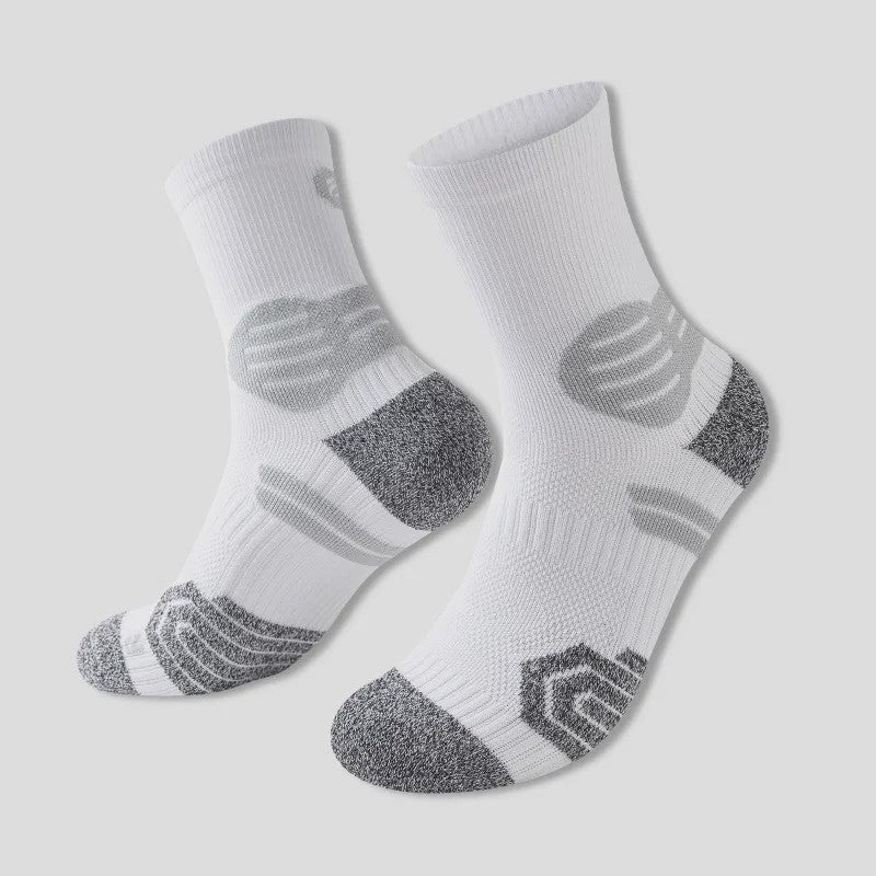 Contrast Stripe Quarter Compression Socks(3 Pairs) - Grey - EU40-45(US7-12) - image 3