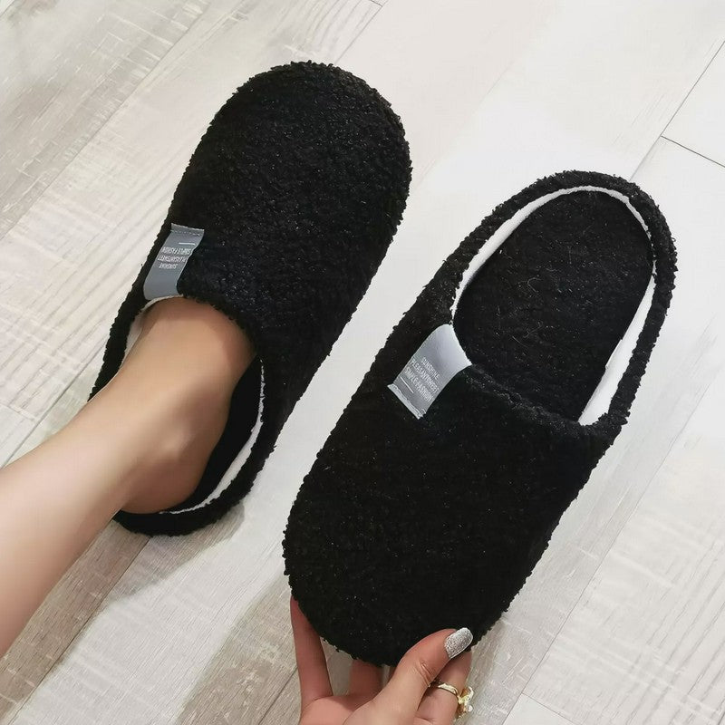 Cozy Solid Color House Slippers - Black - EU44-45(US10-11) - image 1