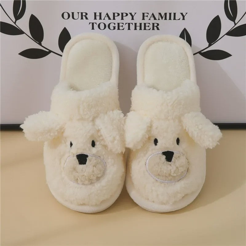 Cozy Cartoon Bear Plush Indoor Slippers - White - EU44-45(US9-10) - image 3