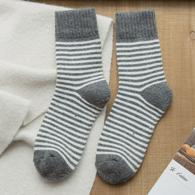 Cozy Striped Terry Quarter Socks (5 Pairs) - Grey - EU36-42(US3-8.5) - image 9