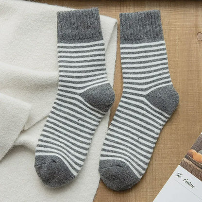 Cozy Striped Terry Quarter Socks (5 Pairs) - Grey - EU36-42(US3-8.5) - image 9