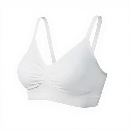 Ruched Seamless Wireless Bra - White - 3XL - image 4