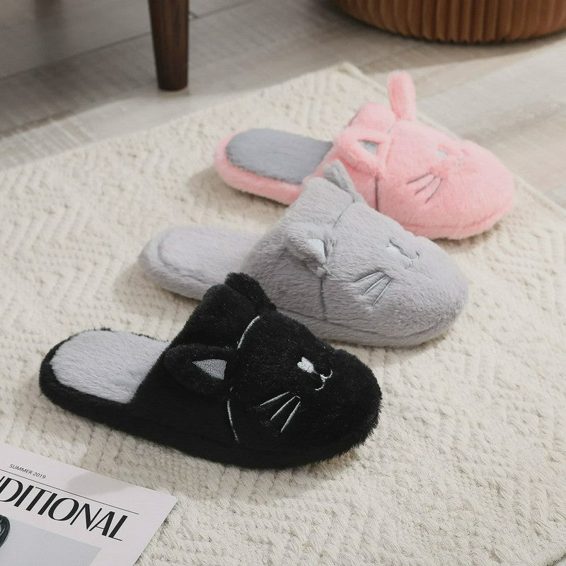 Cozy Cat Plush House Slippers - image 3