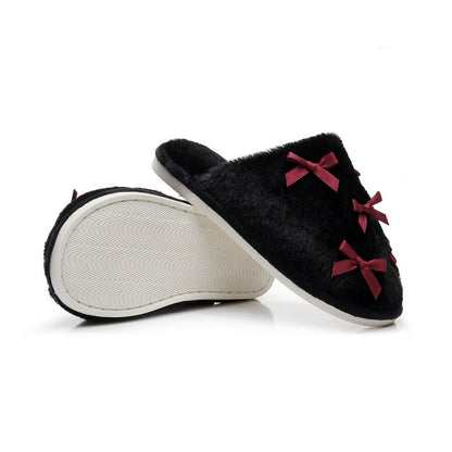 Plus Size Bow Plush Mule Slippers - image 2