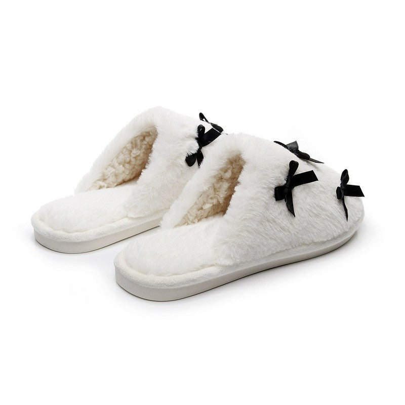 Plus Size Bow Plush Mule Slippers - image 4