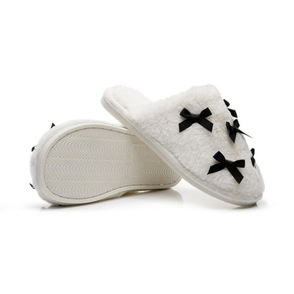 Plus Size Bow Plush Mule Slippers - image 5