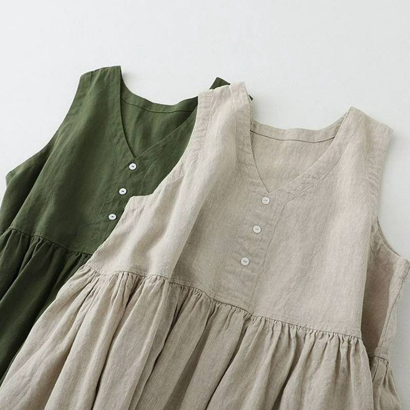 Textured Button Front Midi Dress - image 8