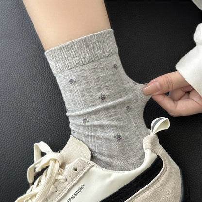 Casual Cotton Blend Crew Socks(5 Pairs) - image 2