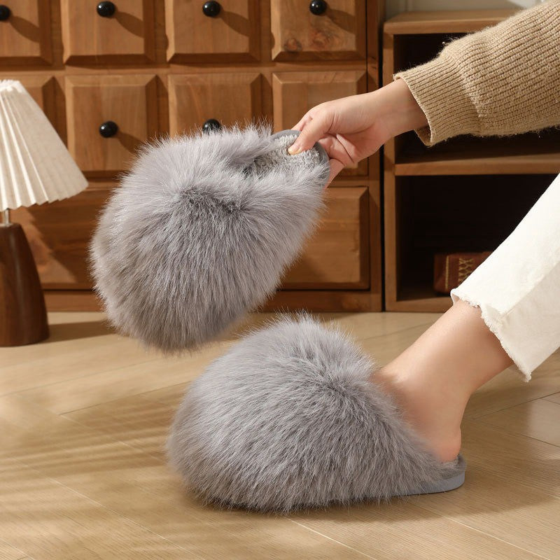 Plus Size Blush Plush Slippers - Grey - EU44-45(US9-10) - image 7