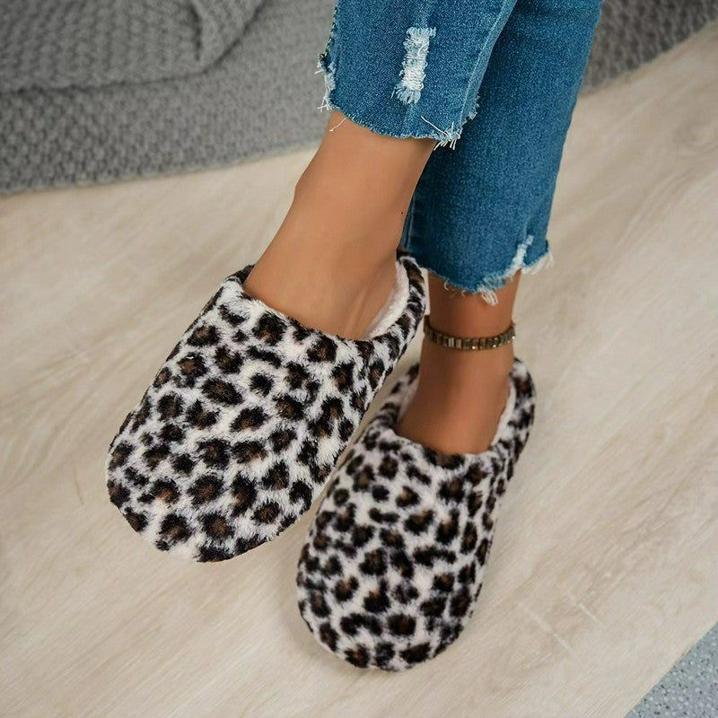Cozy Leopard Plush Mule Slippers - image 2