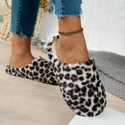 Cozy Leopard Plush Mule Slippers - image 6