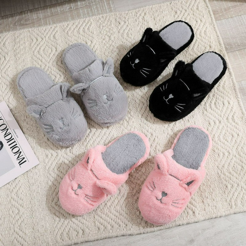 Cozy Cat Plush House Slippers - image 4