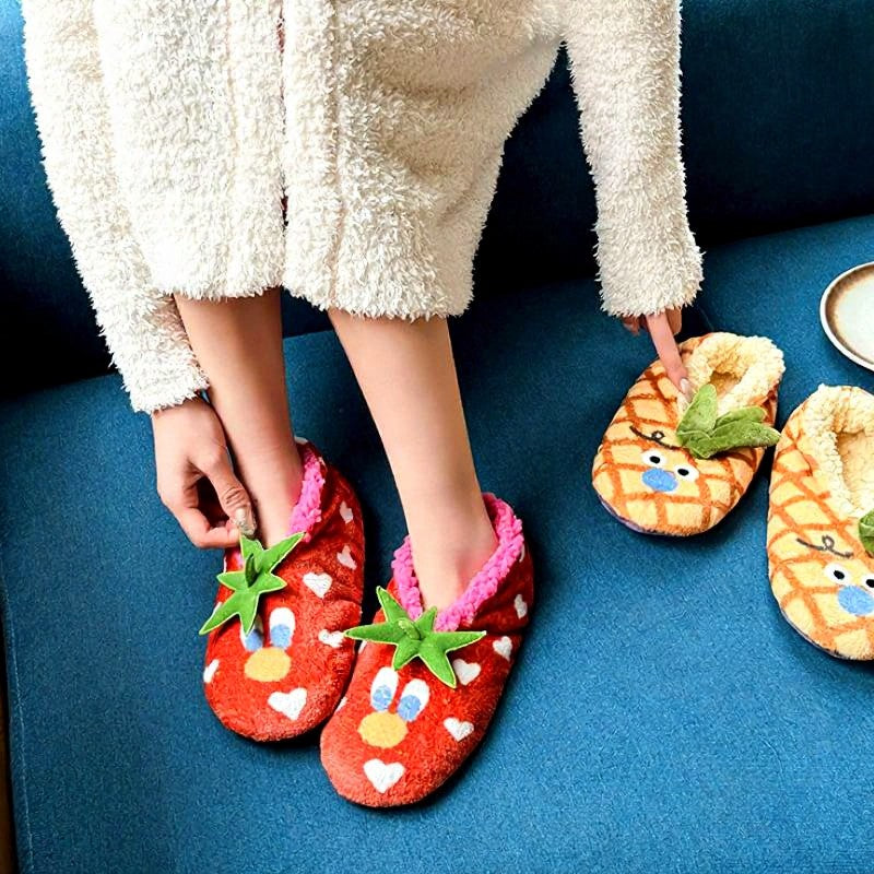 Tomato Blossom Coral Fleece Slipper Socks - image 0