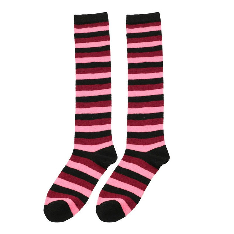 Soft Striped Knee High Socks (3 Pairs) - Dark Pink - One Size - image 5