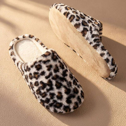 Cozy Leopard Plush Mule Slippers - image 3