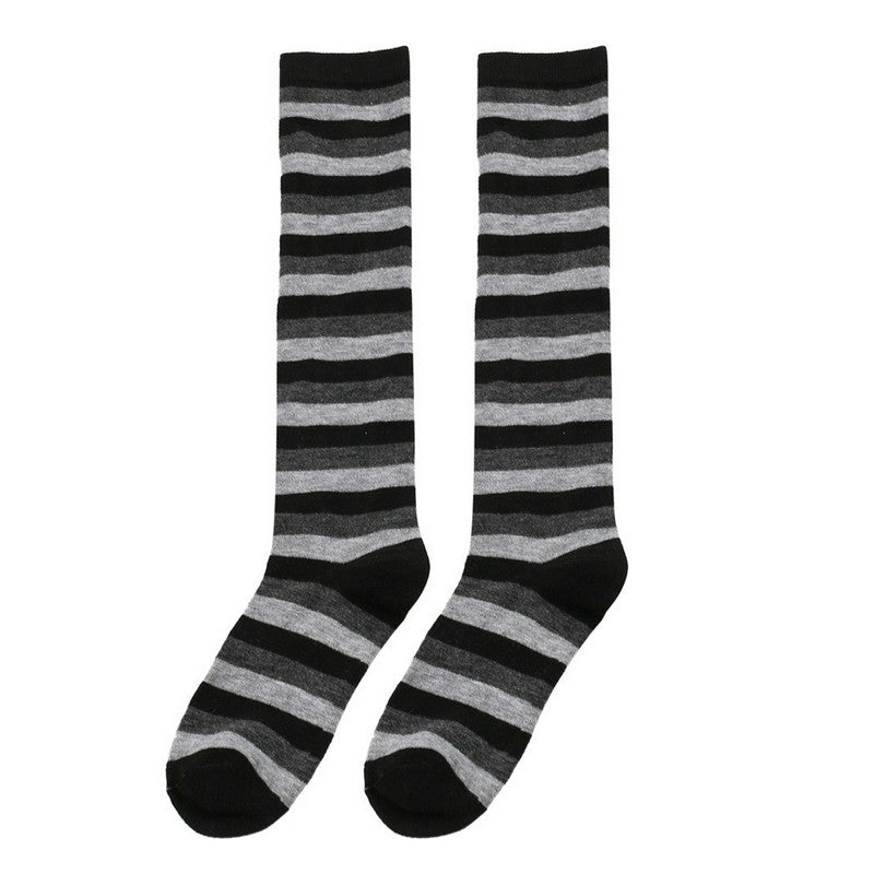 Soft Striped Knee High Socks (3 Pairs) - Dark Grey - One Size - image 4