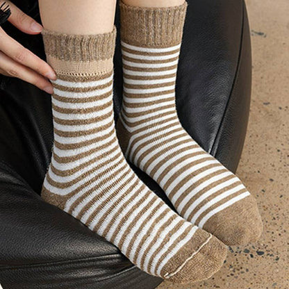Cozy Striped Terry Quarter Socks (5 Pairs) - image 1