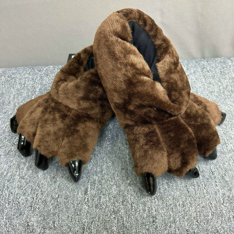 Monster Paw Plush House Slipper Socks - Coffee - EU36-42(US3-8.5) - image 4