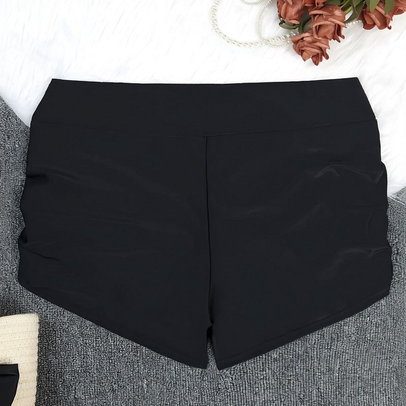 Black Ruched High Waist Swim Shorts - image 4