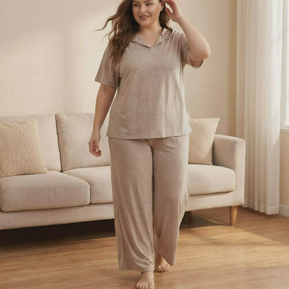 Loose-fitting With A Hood Pajama Set - Apricot - 4XL - image 0