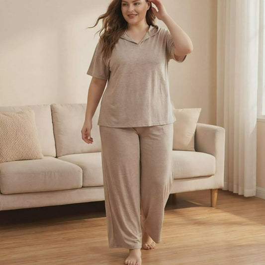 Loose-fitting With A Hood Pajama Set - Apricot - 4XL - image 0