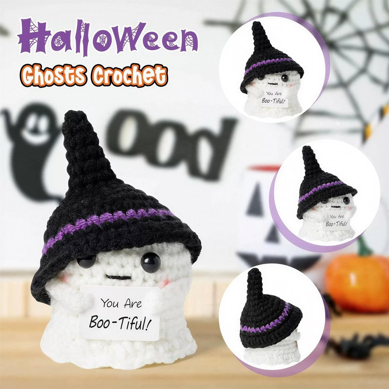 Halloween Ghost Crochet Doll With Message Card - image 2