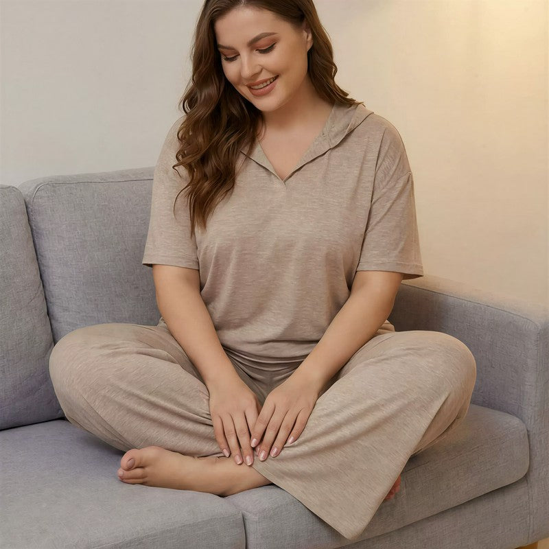 Loose-fitting With A Hood Pajama Set - image 1